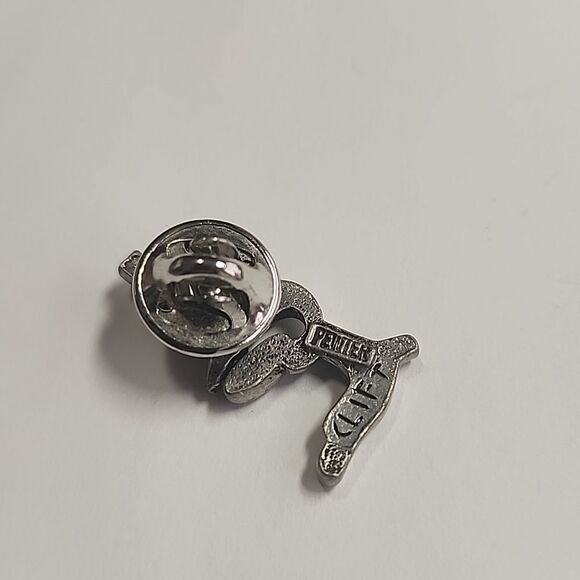 Jim Clift Handcrafted Pewter Lapel Pin Microscope 1” - Picture 3 of 4